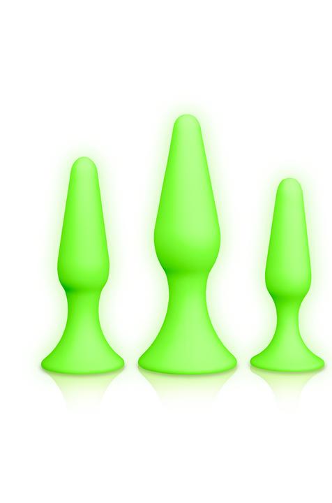 Actual product image Ouch! Butt Plug Set - Glow in the Dark