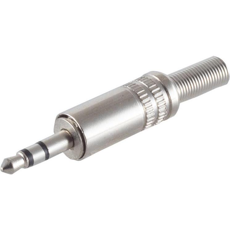 Shiverpeaks BASIC-S 3,5 mm Klinkenstecker, stereo 3-polig, Metallgehäuse, im Polybeutel mit Eurolochung, Audio Kabel