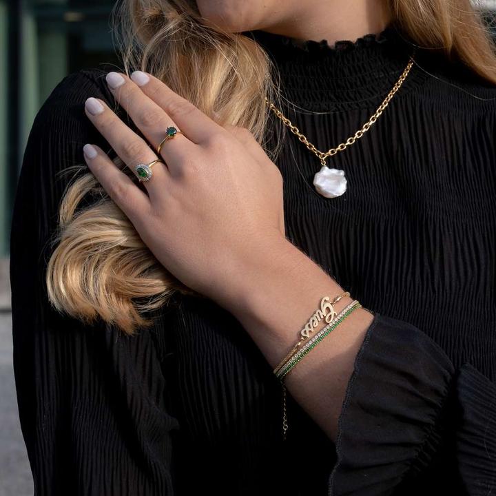 Immagine prodotto Bijouteria Bracciale (20 cm, Argento 925, Zirconia, Rivestimento in PVD (colore oro))