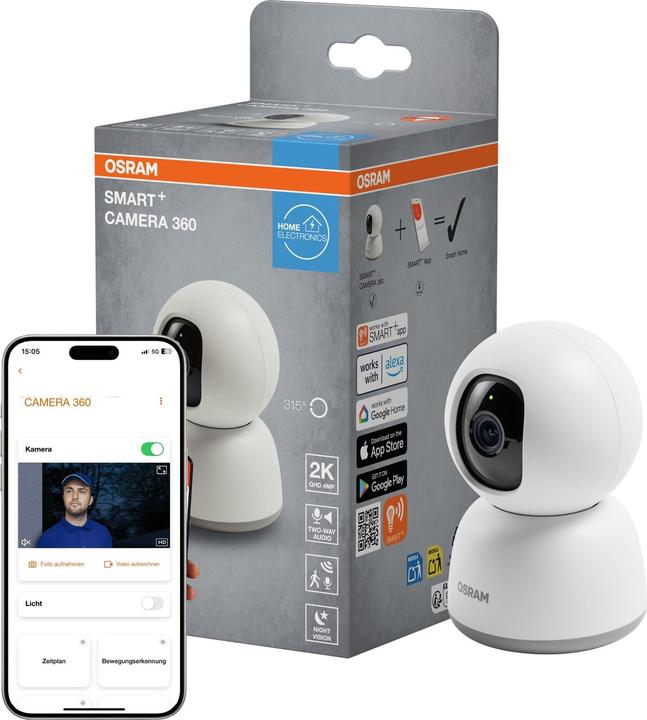 Osram SMART+ WIFI CAMERA 360 White (2560 x 1440 Pixels)