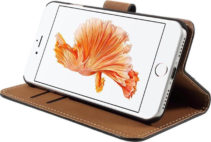 Image du produit Apfelkiste iPhone SE/8/7 Echtleder Flip Cover m. Karten Etui, Schwarz (Apple iPhone 7, Apple iPhone 8, Apple iPhone SE (2ème génération), Apple iPhone SE (3ème génération))