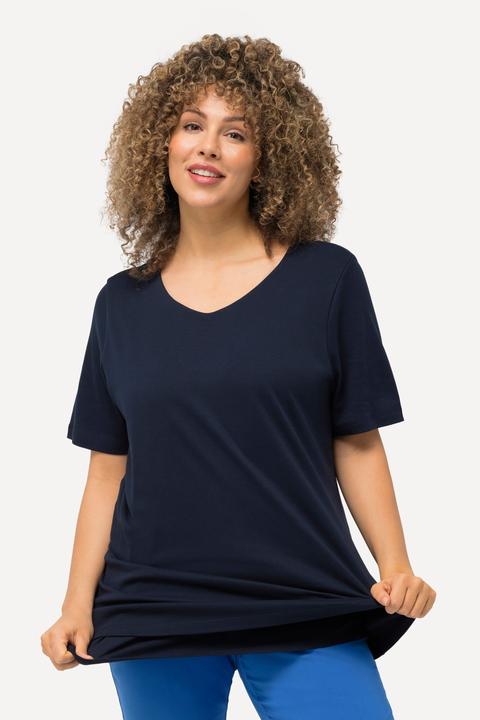 Immagine prodotto Ulla Popken Maglia aderente con davanti doppio, scollo a girocollo e mezze maniche (62)