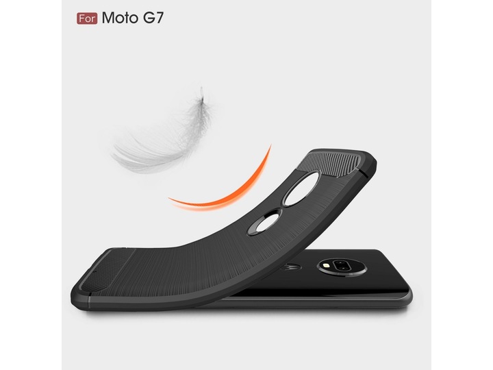 Actual product image Screenguard Motorola Moto G7 Plus Cover Carbon Brushed Soft TPU (Motorola Moto G7 Plus)
