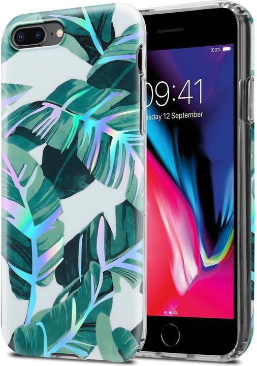 Image du produit Cadorabo Couverture IMD TPU Fleurs & Feuilles colorées (Apple iPhone 7 Plus, Apple iPhone 7s Plus)