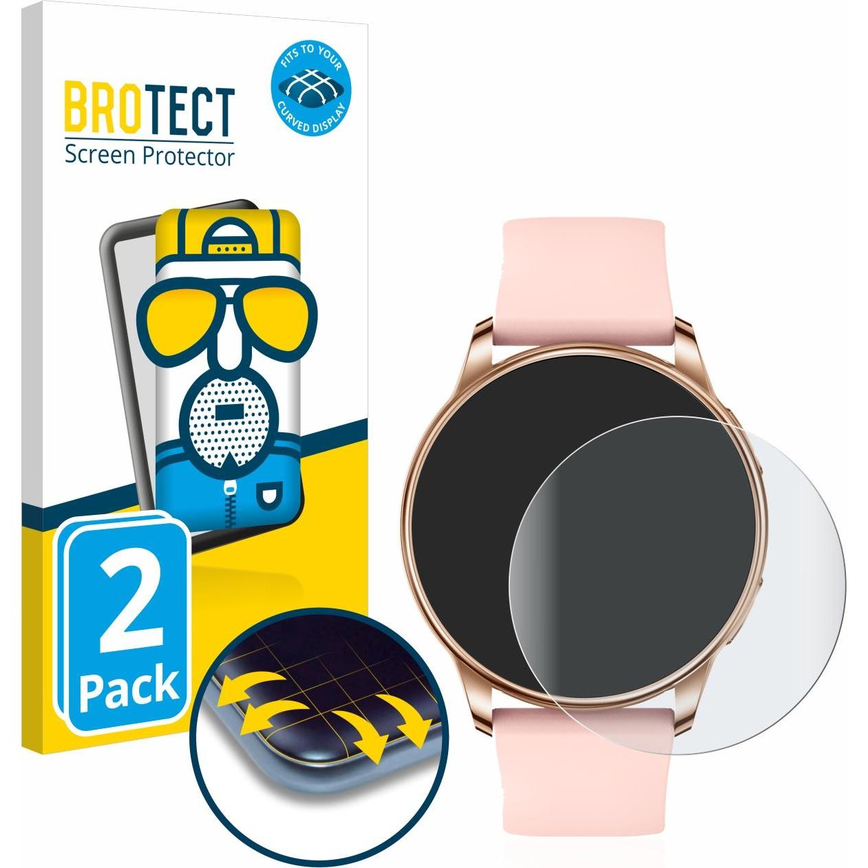 BROTECT Full-Cover Displayschutz Matt, Smartwatch Schutzfolie, Grau
