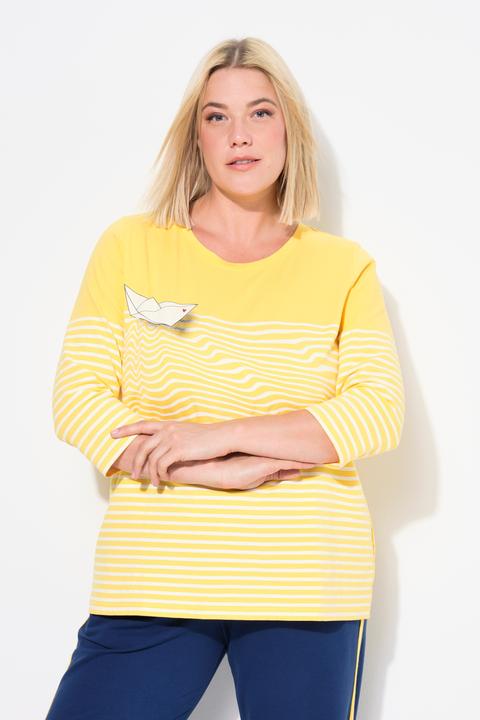 Produktbild Ulla Popken Shirt, Ringel, Papierboot, U-Boot-Ausschnitt, 3/4-Arm (42, 44)