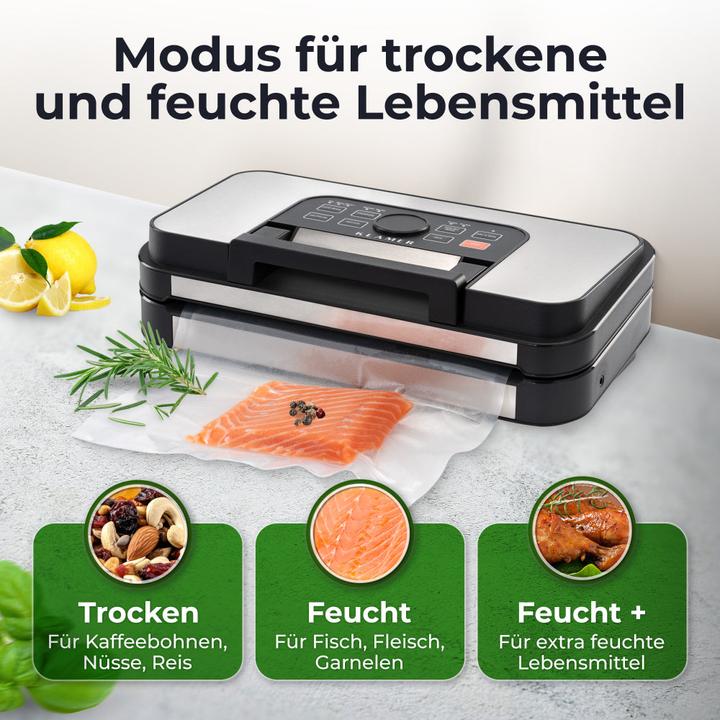 Image du produit KLAMER Premium Vakuumiergerät für Lebensmittel - Vakuumierer für trockene & feuchte Lebensmitte…