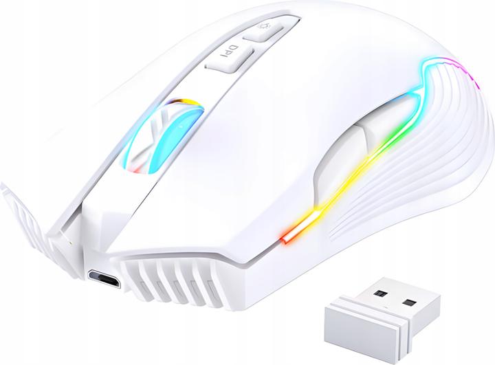 Produktbild Onikuma Mysz bezprzewodowa CW905 RGB biała (Kabellos)