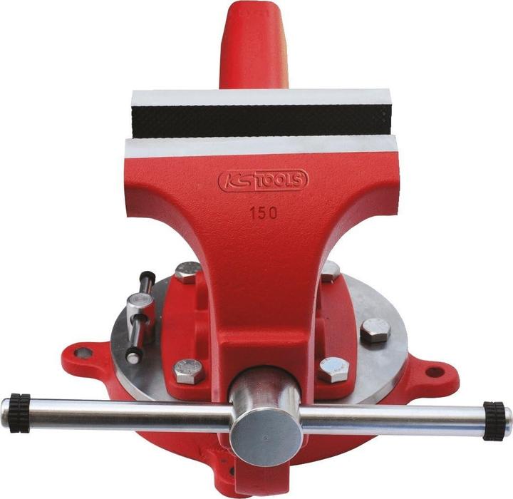 Immagine prodotto KS Tools Morsa parallela con tavola girevole, lunghezza ganascia 120 mm, con ganascia di serraggio tubolare (120 mm)