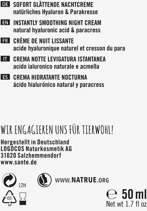 Actual product image Sante Night Cream Immediately Smoothing Hyaluron 50 ml (50 ml)