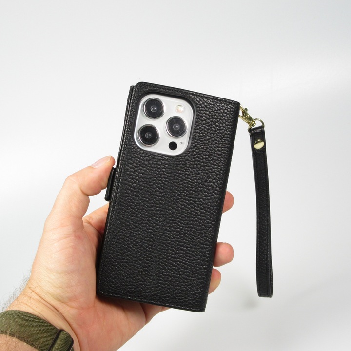 Actual product image PhoneLook Flip wallet cover made from vegan leather with wallet case and magnetic fastener (Apple iPhone 15 Pro)