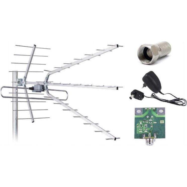 Libox Antenna direzionale RTV DVB-T con amplificatore di segnale Combo LB2100W VHF, UHF, LTE (Antenna, 45 dB, DVB-T / -T2, LTE), Parabola + Antenna