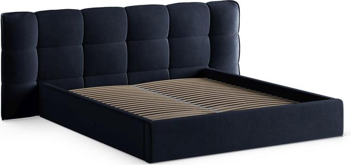 Actual product image Micadoni Velvet Storage Bed With Headboard, "Eric", Royal Blue, 225x270x104 Made in Europe (180 x 200 cm)