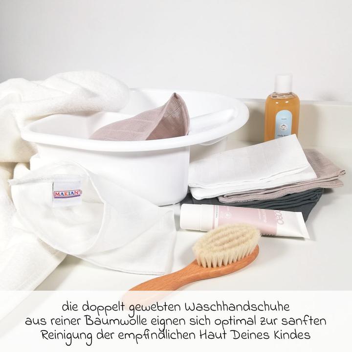 Image du produit Makian Gants de toilette et flanelles pour bébé Gants de toilette en gaze, paquet de 6, 15 x 20 cm -