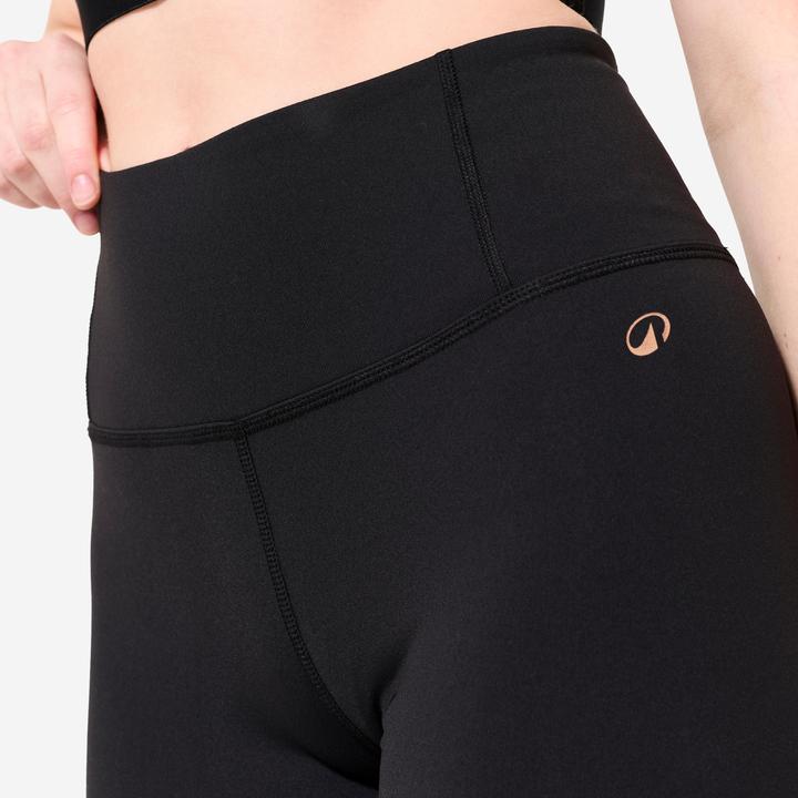 Image du produit Domyos Legging danse moderne taille haute ceinture plate femme, noir fumé