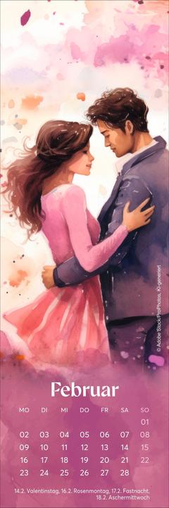 Produktbild Romance Lesezeichen & Kalender 2026 (6 x 18 cm, Harter Einband, Deutsch)