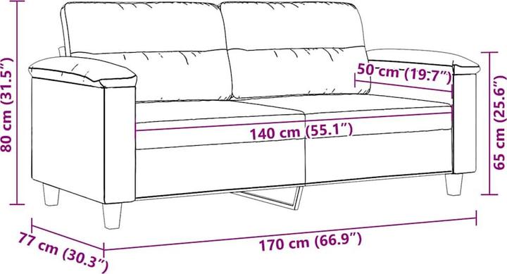 Produktbild vidaXL 2-Sitzer-Sofa (2-Sitzer)