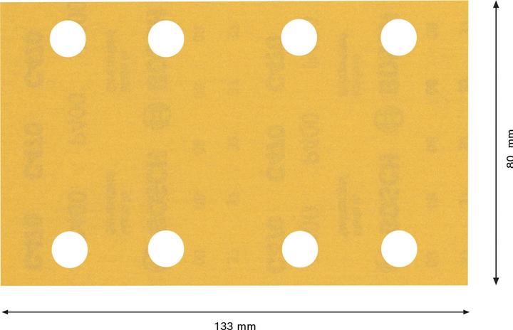 Produktbild Bosch Professional Zubehör EXPERT C470 Schleifpapier mit 8 Löchern für Schwingschleifer, 80 x 133 mm, G 400, 10-tlg. (400)