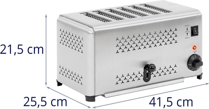 Produktbild Royal Catering Gastronomie-Toaster 6 Scheiben 2500 W Timer Krümelschublade Edelstahl