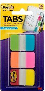 Produktbild Post-it Tabs, Assorted Colors, 1 in, 36/Dispenser (38.10 x 25.40 mm)