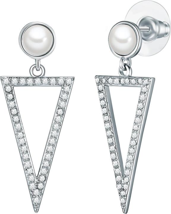 Produktbild Lulu & Jane Messing Zirkonia Muschelkernperle silber - 33066 (Messing)