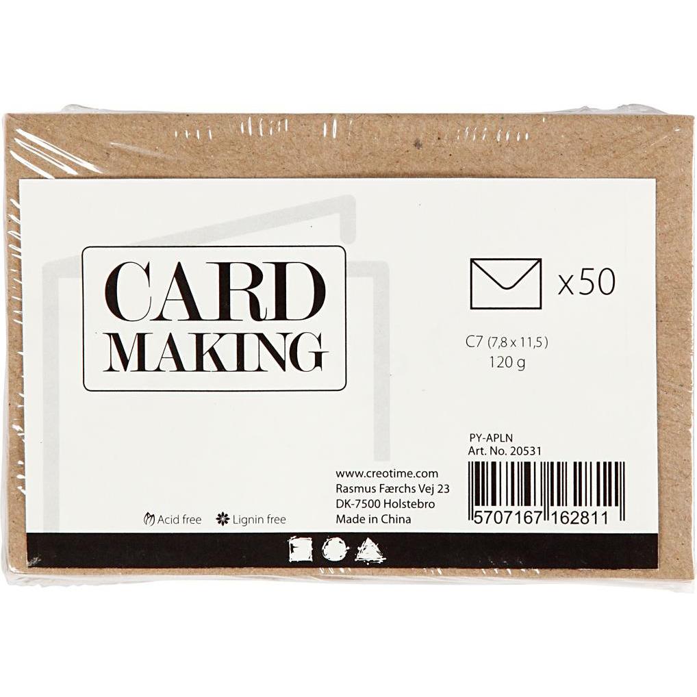 Creativ Company, Busta da lettere, Recycled envelope (7,8 x 11,5 cm, 50x)