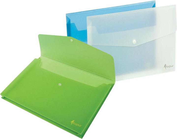 Produktbild Forpus Folder with print, A4, plastic, with extension, green, transparent (A4, 60x)