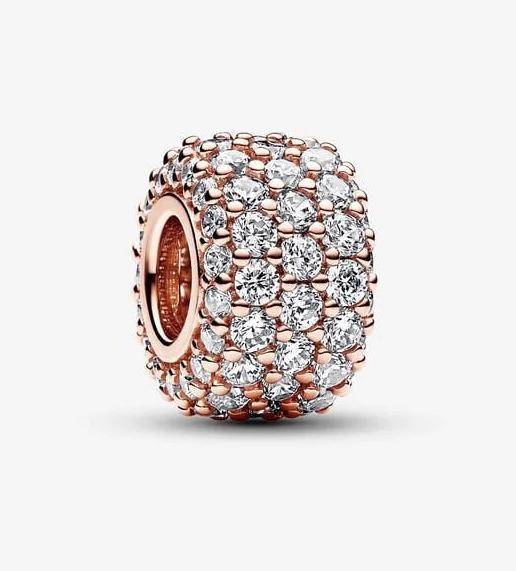 Actual product image Pandora Pavé Charm (Rose gold-plated metal alloy)