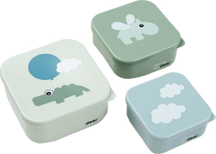 Done by Deer Snackbox Happy Clouds Grün, 3-tlg.