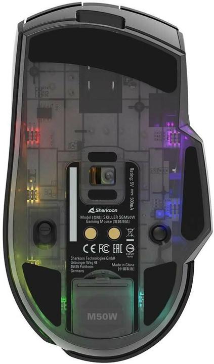 Actual product image Sharkoon SKILLER SGM50W Black (Cable, Wireless)