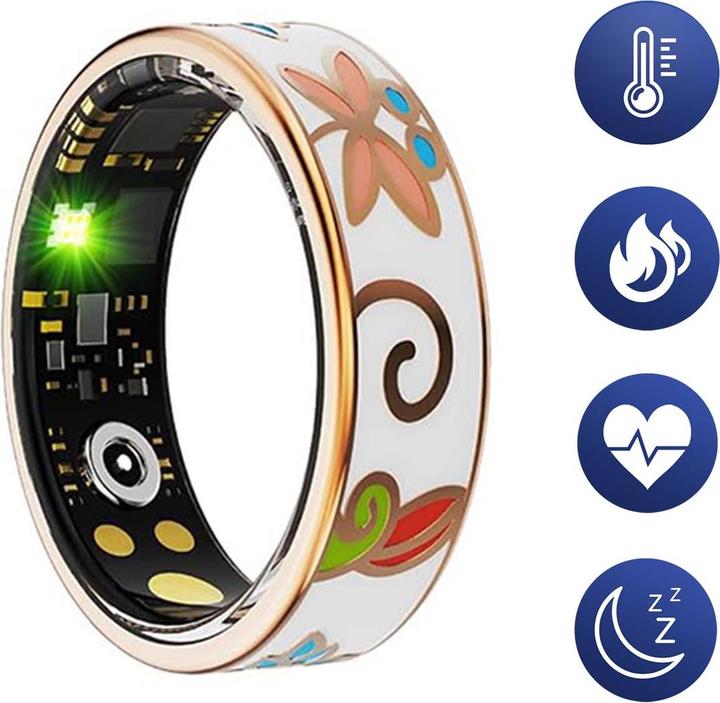 Produktbild Avizar Smart Ring Grösse 10 Phoenix Floral mit Etui (10, Bunt)