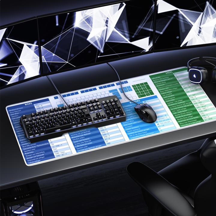 Immagine prodotto Titanwolf Mauspad XXL Speed Mousepad 900 x 400 x 3 mm, Gamingauflage, Geschwindigkeit & Präzision, MS Keyboard (XXL)