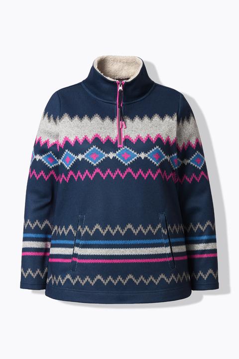 Produktbild Laurasøn Norweger-Strick Fleece Pullover, Troyerkragen, Langarm