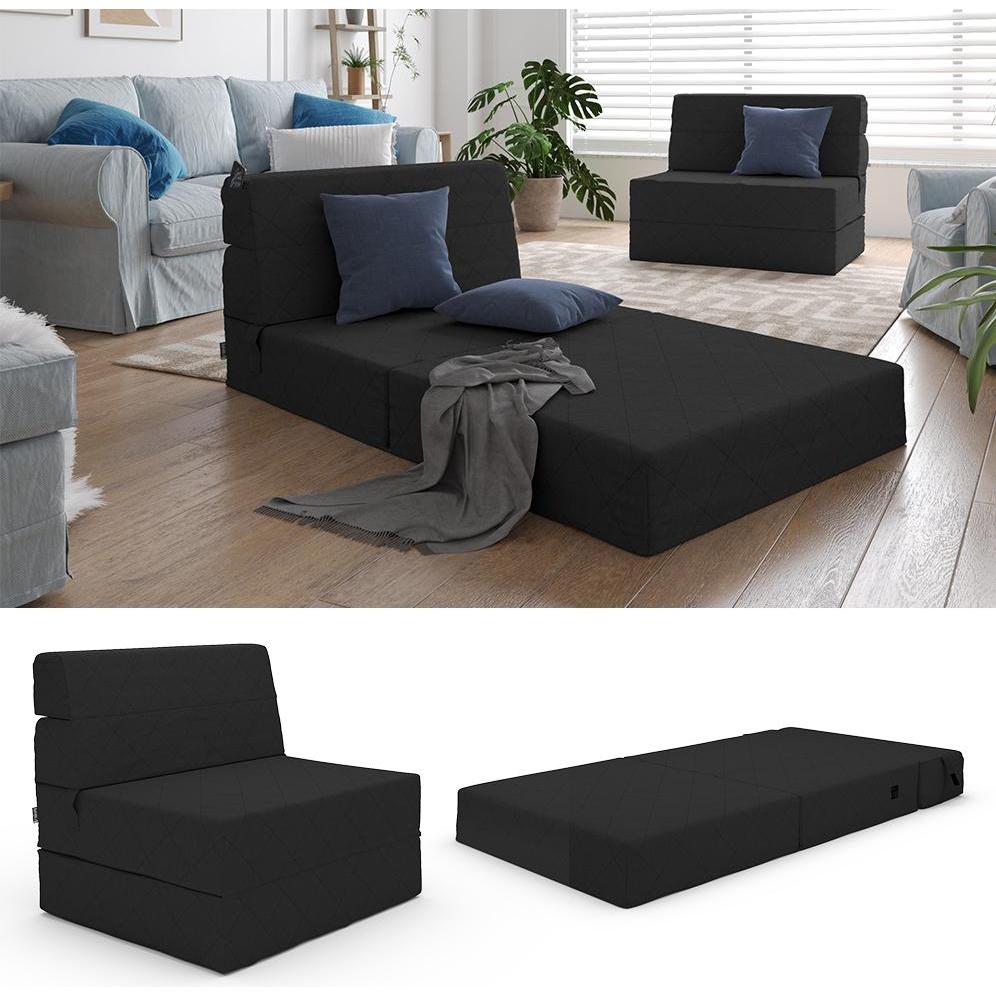 Thumbnail - VitaliSpa, Sofa, Sofa Lima, Schwarz, 100 cm mit Schlaffunktion
