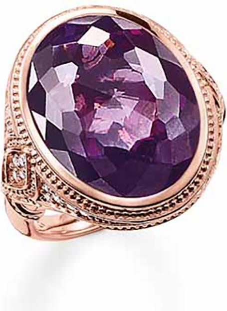 Immagine prodotto Thomas Sabo Anello con zirconi viola placcato oro rosa TR2032-416-13 (52, 925 Argento)
