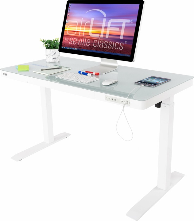 Actual product image Seville Classics High table Airlift 1.2 x 0.6 m, white, depth
