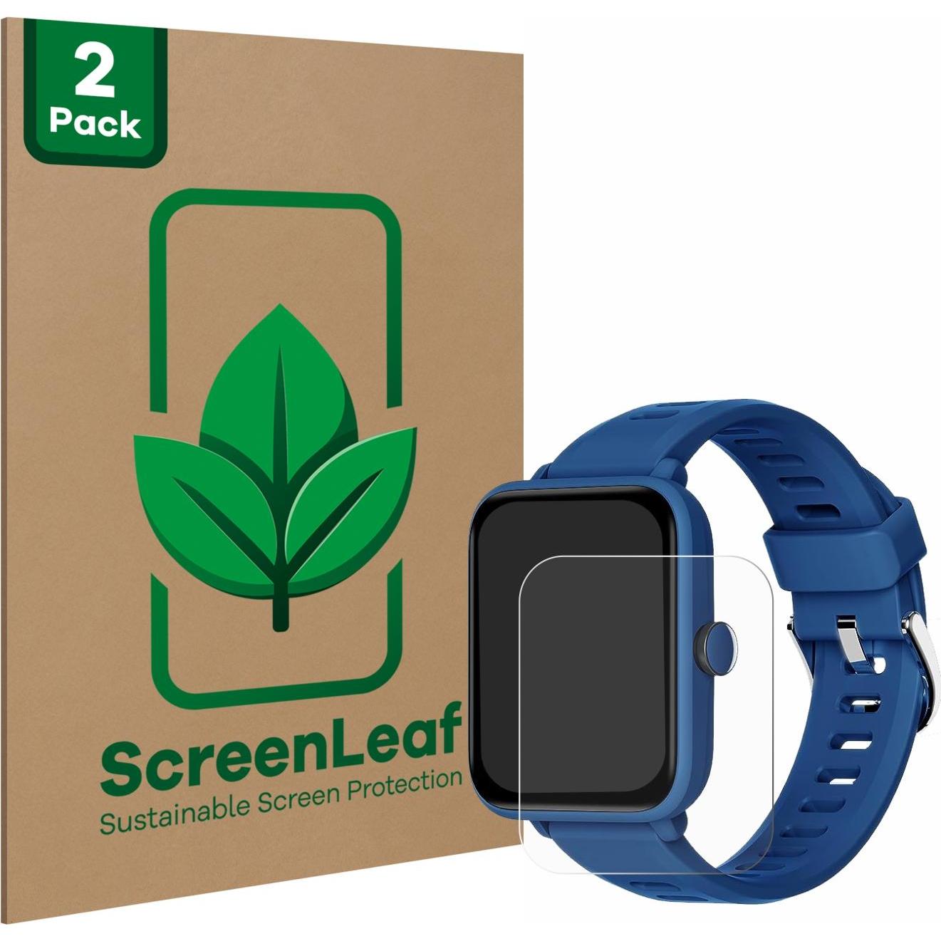 ScreenLeaf Schutzfolie nachhaltiger Displayschutz Displayschutzfolie Folie Klar Transparent, Smartwatch Schutzfolie, Tra...