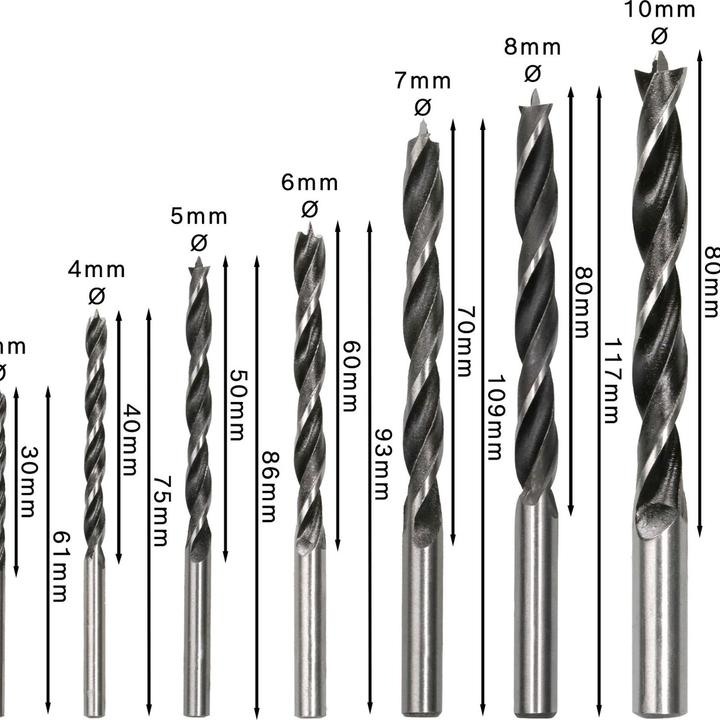 Produktbild Bosch Professional Zubehör PRO Wood Holzspiralbohrer-Set. 7-tlg. (8 mm, 10 mm, 4 mm, 3 mm, 5 mm, 6 mm, 7 mm)
