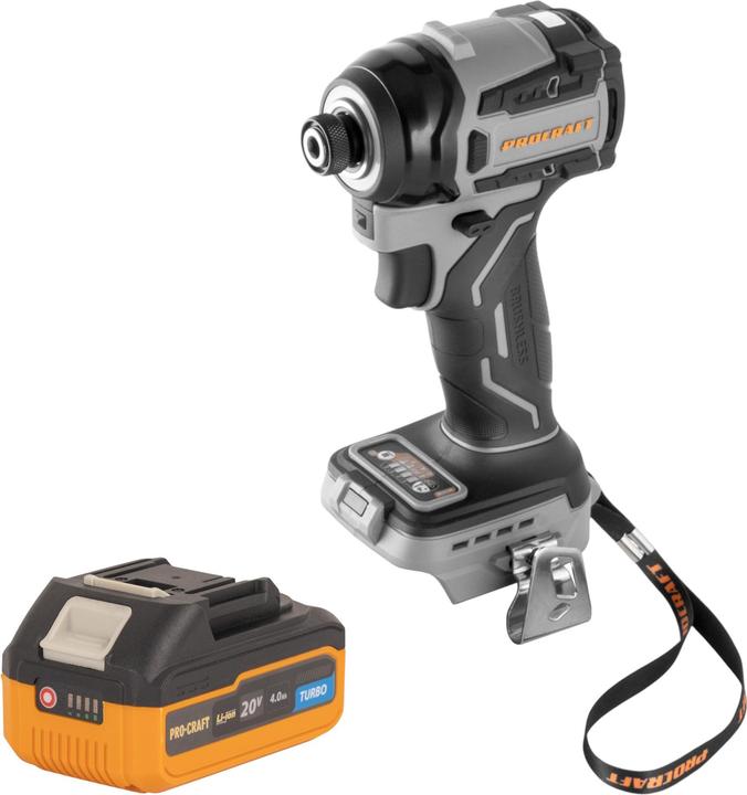 Produktbild Procraft Industrial ID20Abb Akku Schlagschrauber 20 V 180 Nm 1/4" + 1x Akku 4,0 Ah - ohne Ladegerät (Schlagschrauber)