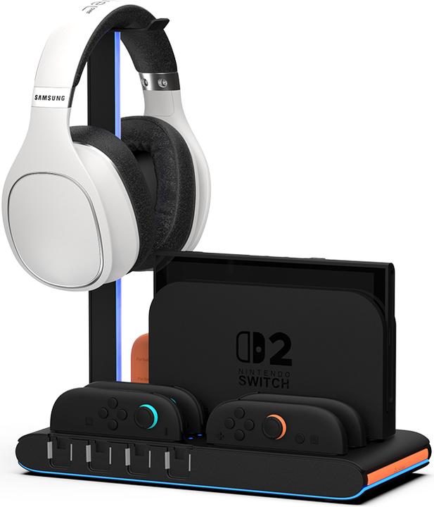 IMP Tech - DLX2 LED Multi-Function Charge Stand for Switch 2, Switch and OLED - Black (Switch, Switch 2, Switch OLED)