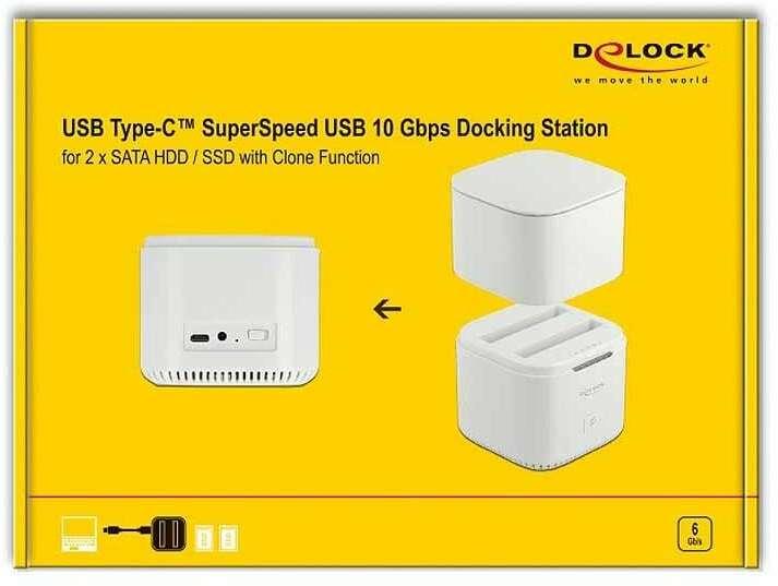 Actual product image Delock Docking and Cloning Station 63084 2x 2.5 SATA SDD/HDD