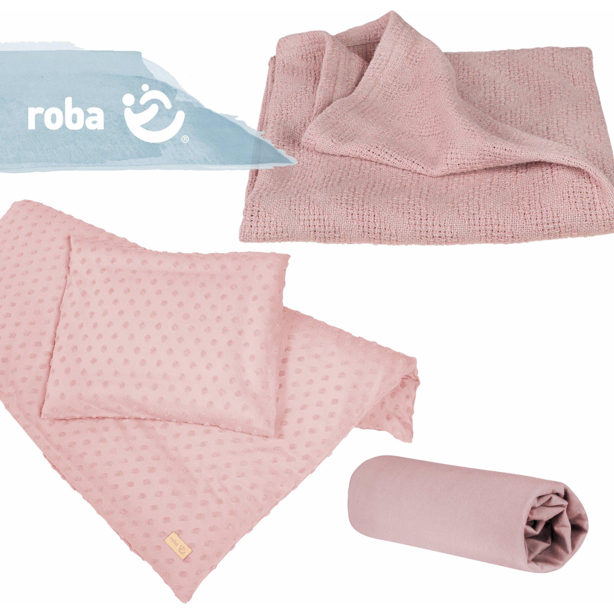 Roba, Biancheria Da Letto Bambini, Set Regalo Bio Jersey Sleeping Small Lil Planet Rosa