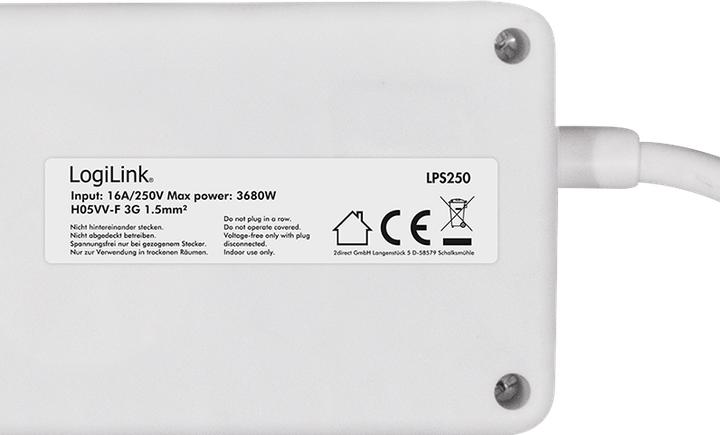 Produktbild LogiLink 6x CEE 7/3 (6 x, CEE 7/3, 1.50 m)