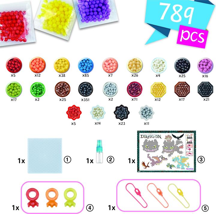 Actual product image Epoch Aquabeads Dragons Keychains Set