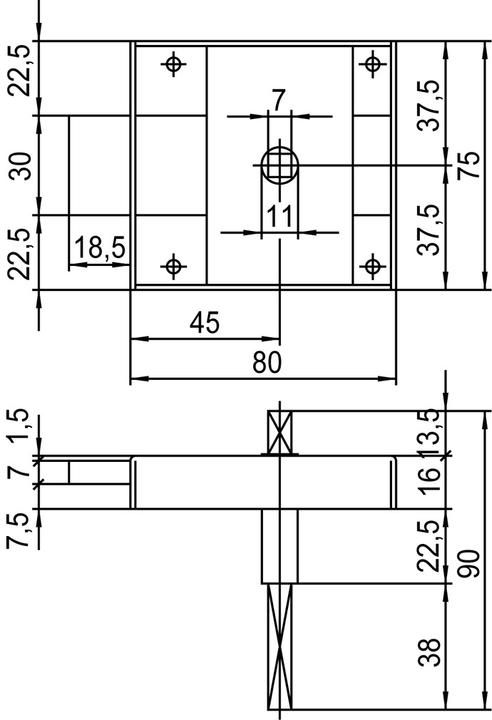Image du produit Schänis Verrou de porte WC en applique 2203
