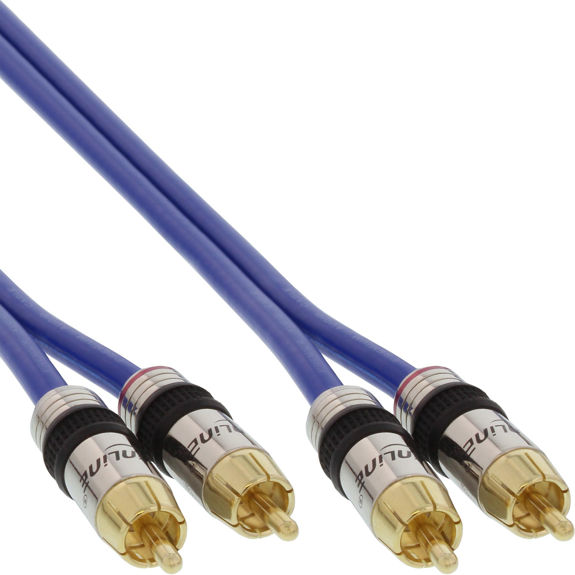 InLine Cinch Kabel AUDIO, vergoldete Stecker, 2x Cinch (1 m, Cinch), Audio Kabel