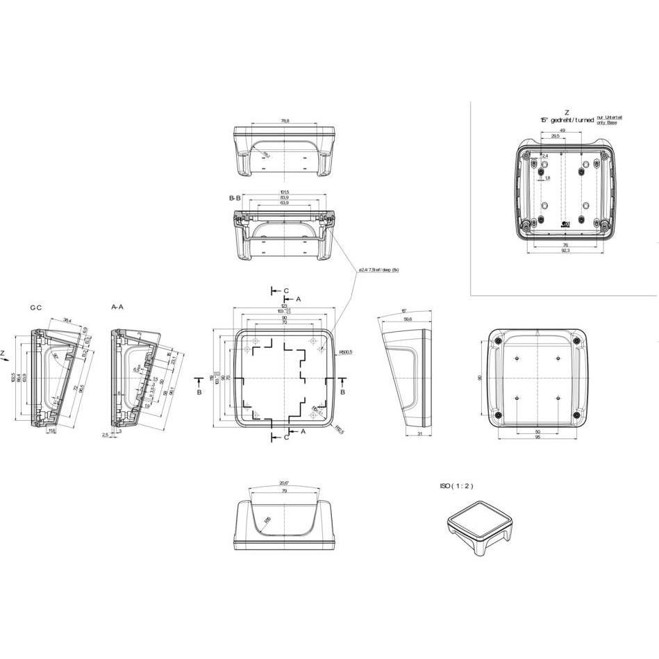Thumbnail - Bopla BoPad BOP 1212 P-9005-SET Display-Gehäuse 122 x 118 x 57.60 ABS Schwarz ( (Gehäuse), Elektronikzubehör + Gehäuse, ...
