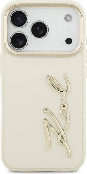Productafbeelding Karl Lagerfeld case PU leather case with Karl script logo and metal camera buttons for iPhone 17 Pro (Apple iPhone 17 Pro)