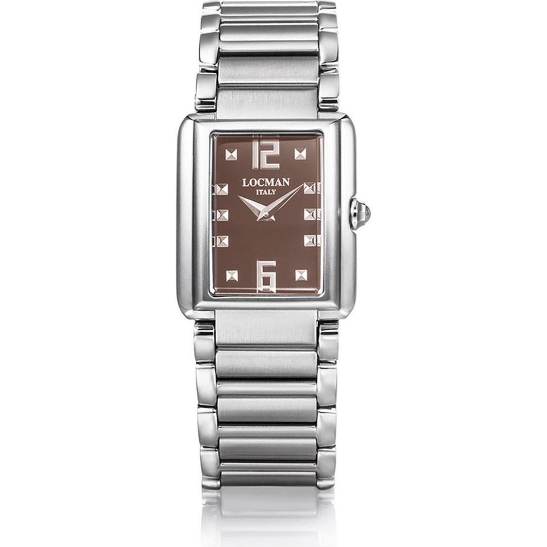 Locman, Armbanduhr, Italy Damenuhr Giannutri braun Titan / Stahl Ref. 670, Silber, (Analoguhr, 36 mm)