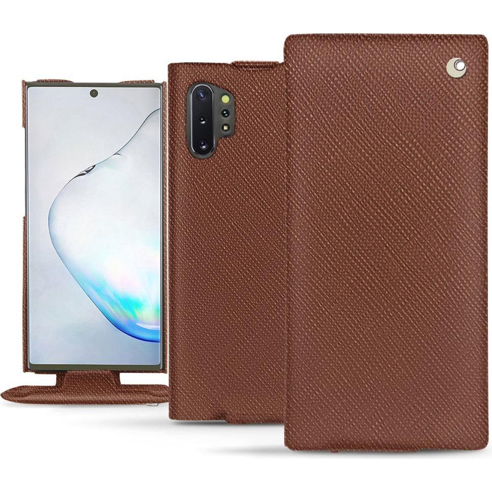Noreve Lederschutzhülle vertikal (Samsung Galaxy Note 10+), Smartphone Hülle, Braun